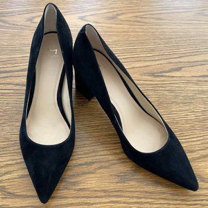 Mar Fisher LTD Leather Sole/ Black Faux Suede Pumps 7M
